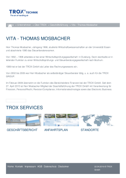 vita - thomas mosbacher trox services