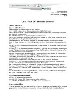 Univ.-Prof. Dr. Thomas Schirren