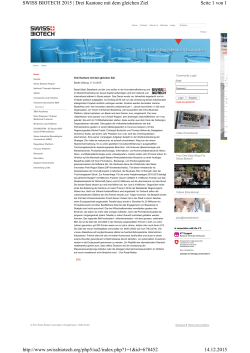 Swiss Biotech zur Fusion von BaselArea, der China Business - i-net
