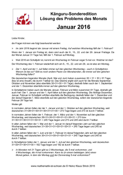 L&ouml;sungen K&auml;nguru-Sonderedition Januar 2016
