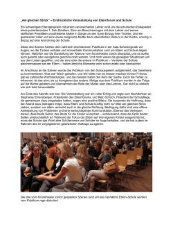„Am gleichen Strick“ – Eindrückliche Veranstaltung von Elternforum