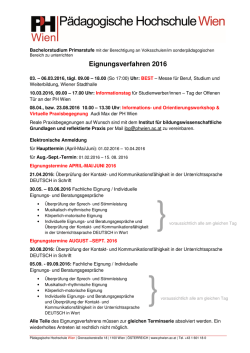 Eignungsverfahren 2016 - P&auml;dagogische Hochschule Wien