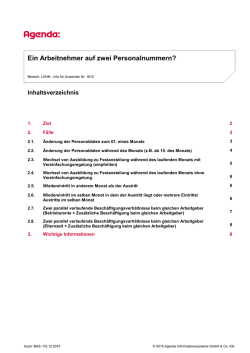 Ein Arbeitnehmer auf zwei Personalnummern?
