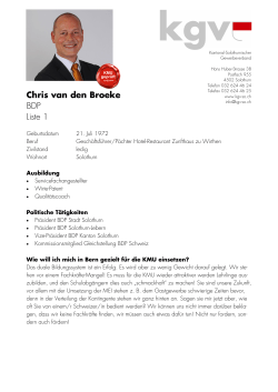 Chris van den Broeke BDP Liste 1 - Kantonal