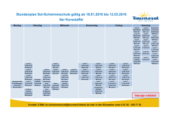 Stundenplan Sol-Schwimmschule gültig ab