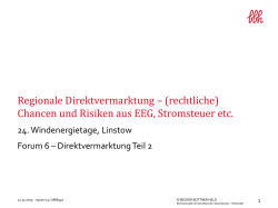 Direktvermarktung - 25. Windenergietage
