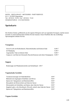 Speisekarte - Hotel Held