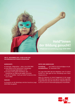 Held*innen der Bildung gesucht! - Gew-nrw