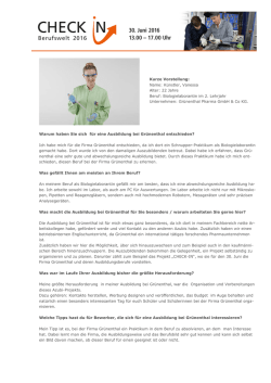 Ich habe mich f&uuml;r die Firma Gr&uuml;nenthal entschieden, da