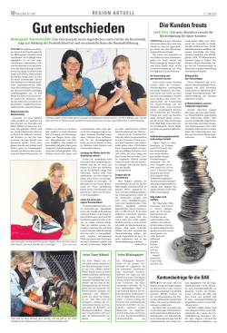 Gut entschieden - Verband Bernischer Landfrauenvereine