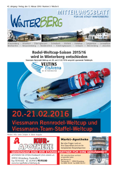Rodel-Weltcup-Saison 2015/16 wird in Winterberg entschieden