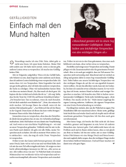 Einfach mal den Mund halten