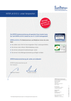INTER JA S10 U &ndash; unser Versprechen