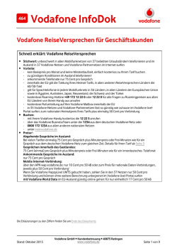 InfoDok 464: Vodafone ReiseVersprechen f&uuml;r