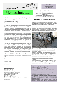 Ausgabe 2/2011 - Österreichischer Pferdeschutzverband