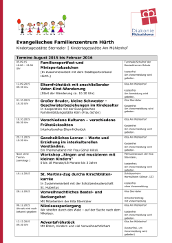 Veranstaltungen im Evangelischen Familienzentrum Hürth (August