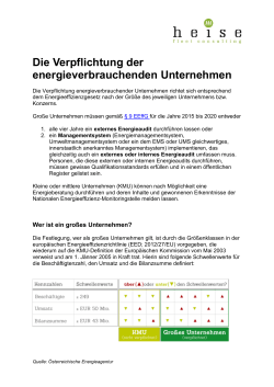 Erstinfo Energieeffizienzgesetz für verpflichtete Unternehmen