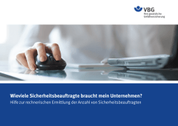 Wieviele Sicherheitsbeauftragte braucht mein Unternehmen?
