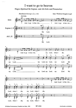I want to go to heaven - Musikal Spezial / Edition Ferrimontana