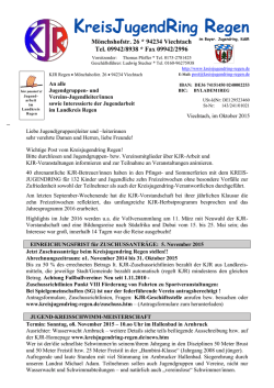 Zum Rundschreiben - Kreisjugendring Regen
