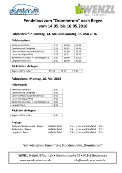 “Drumherum“ nach Regen vom 14.05. bis 16.05.2016