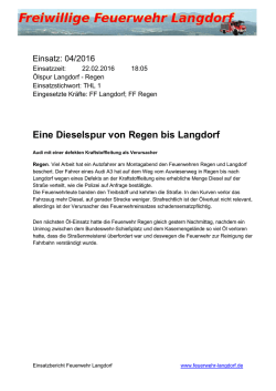 Eine Dieselspur von Regen bis Langdorf