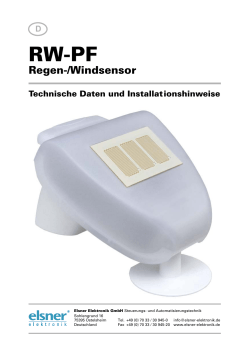 Regen-/Windsensor - Elsner Elektronik