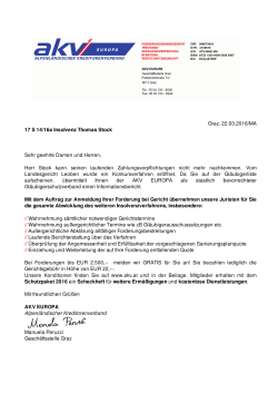 Graz, 22.03.2016/MA 17 S 14/16a Insolvenz Thomas Stock Sehr