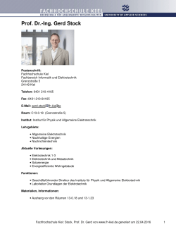 Fachhochschule Kiel: Stock, Prof. Dr. Gerd