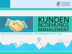 PROF. DR. RUTH STOCK-HOMBURG || WINTERSEMESTER 2015