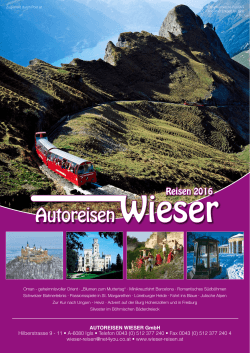 Reisen 2016 - Autoreisen Wieser