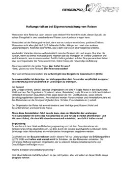 Haftung bei Reisen - Teinachtal