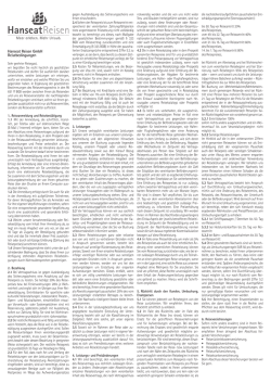Hanseat Reisen GmbH Reisebedingungen