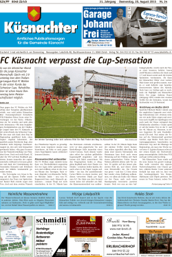 FC Küsnacht verpasst die Cup-Sensation