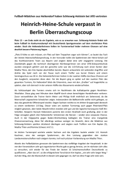 Heinrich-Heine-Schule verpasst in Berlin &Uuml;berraschungscoup