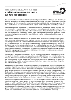 grüne automobilpolitik 2015 – das auto neu erfinden