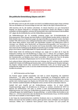 Die politische Entwicklung Libyens seit 2011 - Forum-DL21