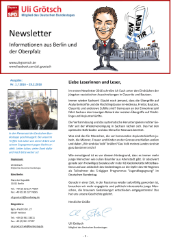 Uli Grötsch Newsletter 1-2016