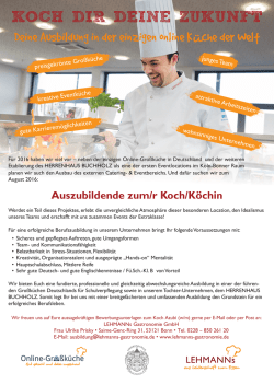 Deine Ausbildung in der einzigen online Küche der Welt