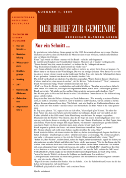 Gemeindebrief 01 2009 korrigiert - Liebenzeller Gemeinde Stuttgart
