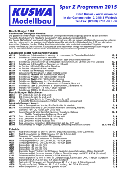 Spur Z Programm 2015