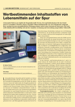 Wertbestimmenden Inhaltsstoffen von Lebensmitteln auf der spur