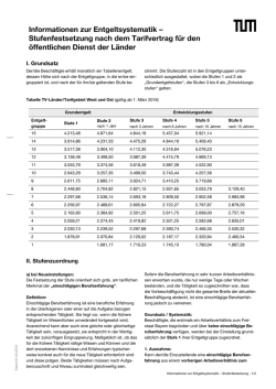 Informationen zur Entgeltsystematik &ndash; Stufenfestsetzung nach dem