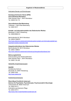Angebote im Westerwaldkreis Ambulante Dienste und