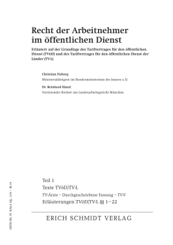 Inhaltsverzeichnis Recht der Arbeitnehmer im &ouml;ffentlichen Dienst
