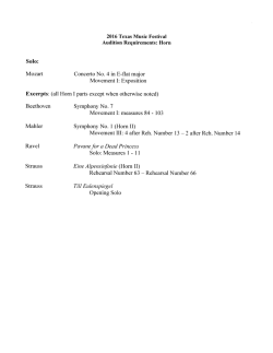 2016 Texas Music Festival Audition Requirements: Horn
