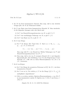 Algebra I, WS 15/16