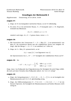 Blatt 10 - Fachbereich Mathematik