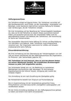 Haftungsausschluss: Die Teilnahme erfolgt auf eigenes