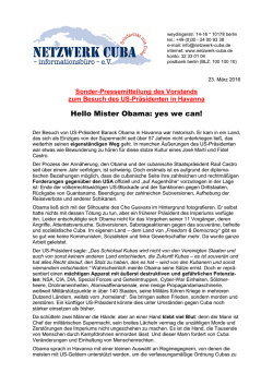 Hello Mister Obama: yes we can!
